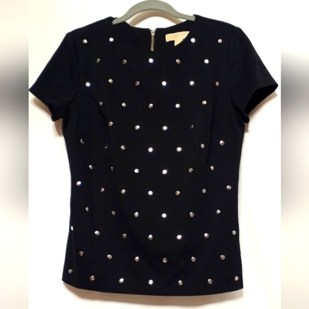 Top with Gold (Metal) polka dots on front Saize M.